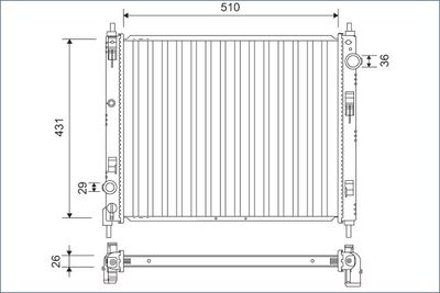 Радиатор, охлаждение двигателя VALEO 701160
