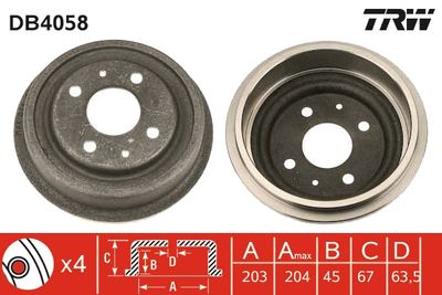 Bremžu trumulis TRW DB4058