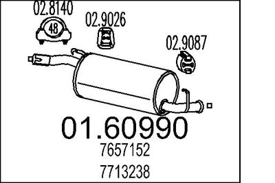 Глушитель выхлопных газов конечный MTS 01.60990