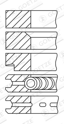 Virzuļa gredzenu komplekts GOETZE ENGINE 08-101000-00