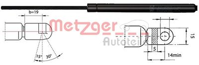 Газовая пружина, крышка багажник METZGER 2110368