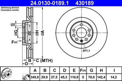 Тормозной диск ATE 24.0130-0189.1