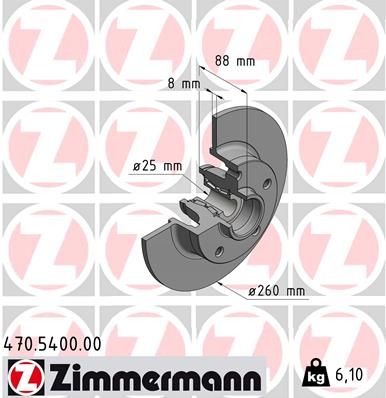 Тормозной диск ZIMMERMANN 470.5400.00