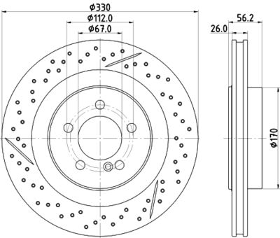 Bremžu diski HELLA PAGID 8DD 355 133-231