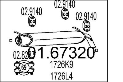 Глушитель выхлопных газов конечный MTS 01.67320