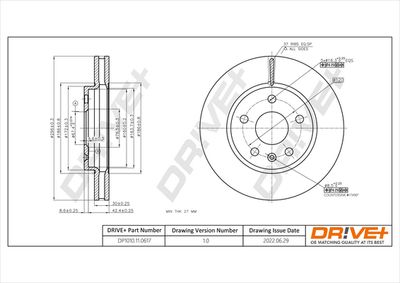 Тормозной диск Dr!ve+ DP1010.11.0617