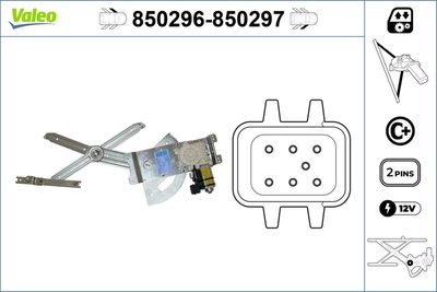 Stikla pacelšanas mehānisms VALEO 850296
