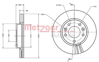 Bremžu diski METZGER 6110466