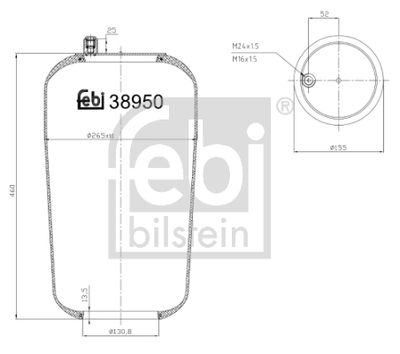 Pneimoatsperes spilvens, Pneimopiekare FEBI BILSTEIN 38950