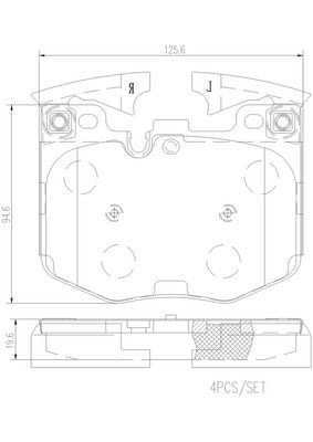 Bremžu uzliku kompl., Disku bremzes BREMBO P 06 099NX