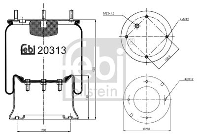 Pneimoatsperes spilvens, Pneimopiekare FEBI BILSTEIN 20313