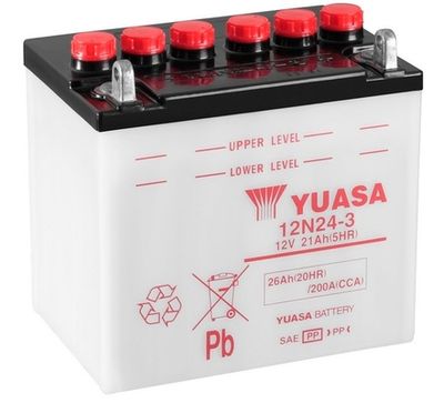 Startera akumulatoru baterija YUASA 12N24-3