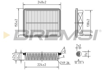 Воздушный фильтр BREMSI FA1967