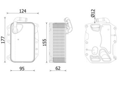 масляный радиатор, двигательное масло MAHLE CLC 279 000S