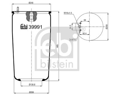 Pneimoatsperes spilvens, Pneimopiekare FEBI BILSTEIN 39991