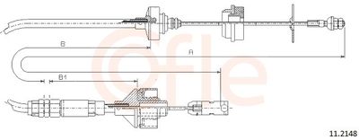 Трос, управление сцеплением COFLE 92.11.2148