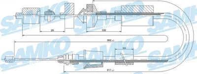 Трос, управление сцеплением SAMKO C0202C