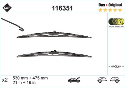 Stikla tīrītāja slotiņa SWF 116351