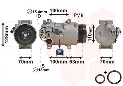 Компрессор, кондиционер VAN WEZEL 3000K434