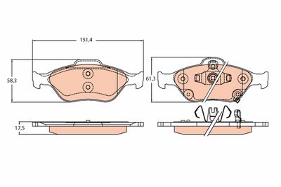 Комплект тормозных колодок, дисковый тормоз TRW GDB3625