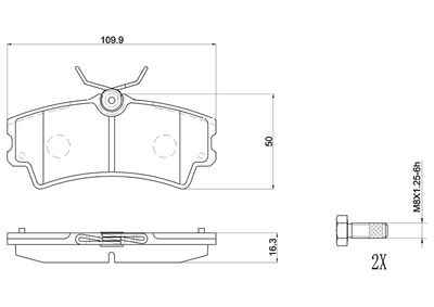 Bremžu uzliku kompl., Disku bremzes BREMBO P 72 001