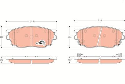 Комплект тормозных колодок, дисковый тормоз TRW GDB3309