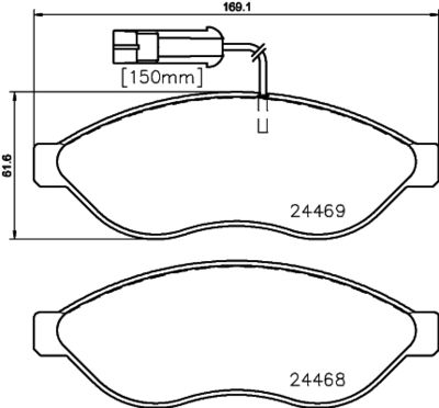 Bremžu uzliku kompl., Disku bremzes HELLA PAGID 8DB 355 020-651