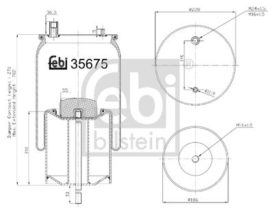 Pneimoatsperes spilvens, Pneimopiekare FEBI BILSTEIN 35675