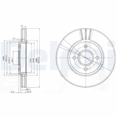 Тормозной диск DELPHI BG2813