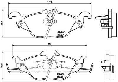 Bremžu uzliku kompl., Disku bremzes BREMBO P 59 030