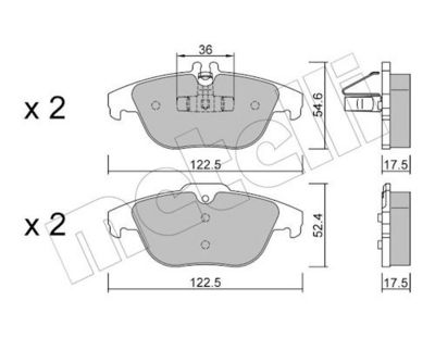 Bremžu uzliku kompl., Disku bremzes METELLI 22-0666-0