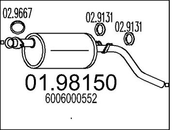 Глушитель выхлопных газов конечный MTS 01.98150