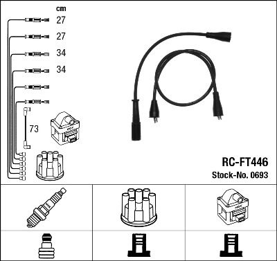 Augstsprieguma vadu komplekts NGK 0693