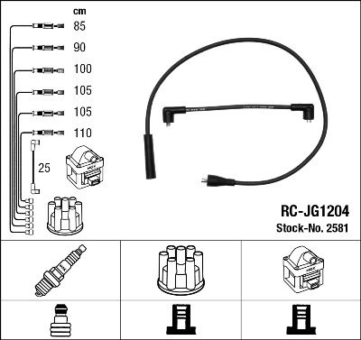Augstsprieguma vadu komplekts NGK 2581