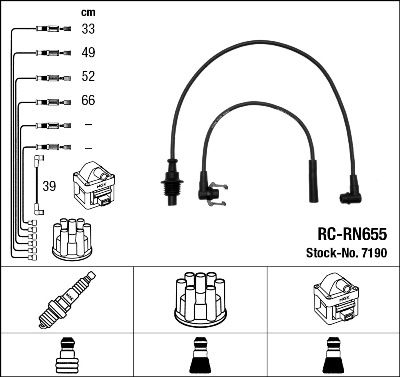 Augstsprieguma vadu komplekts NGK 7190