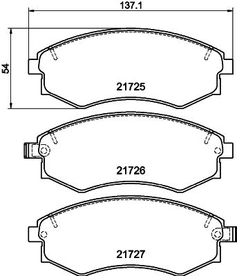 HELLA PAGID 8DB355016691 Bremžu uzliku kompl