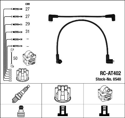 Augstsprieguma vadu komplekts NGK 0540