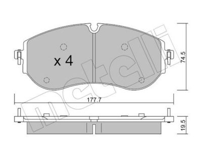 Комплект тормозных колодок, дисковый тормоз METELLI 22-1262-0