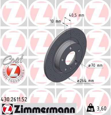 Bremžu diski ZIMMERMANN 430.2611.52