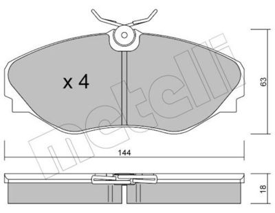 Комплект тормозных колодок, дисковый тормоз METELLI 22-0338-0