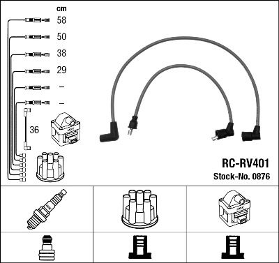 Augstsprieguma vadu komplekts NGK 0876