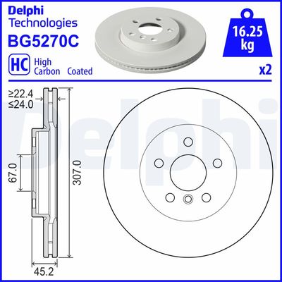 Тормозной диск DELPHI BG5270C