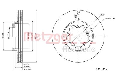 Тормозной диск METZGER 6110117