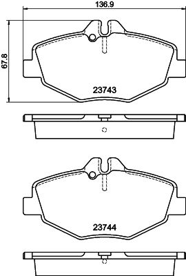 HELLA PAGID 8DB355018731 Bremžu uzliku kompl