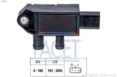 Датчик, давление выхлопных газов FACET 10.3433