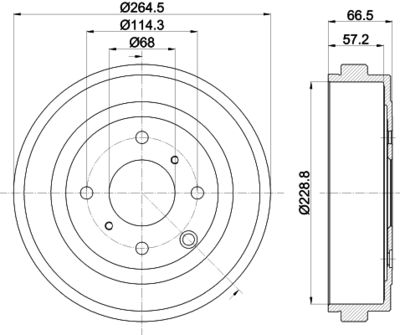 Bremžu trumulis HELLA PAGID 8DT 355 303-231