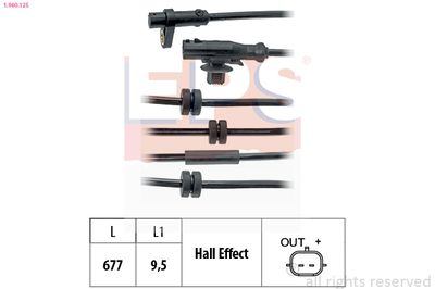 Датчик, частота вращения колеса EPS 1.960.125