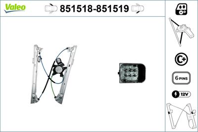 Стеклоподъемник VALEO 851518