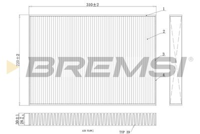 Фильтр, воздух во внутренном пространстве BREMSI FC0410A