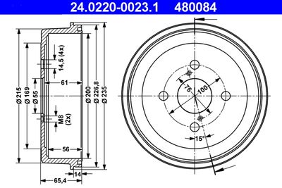 Bremžu trumulis ATE 24.0220-0023.1